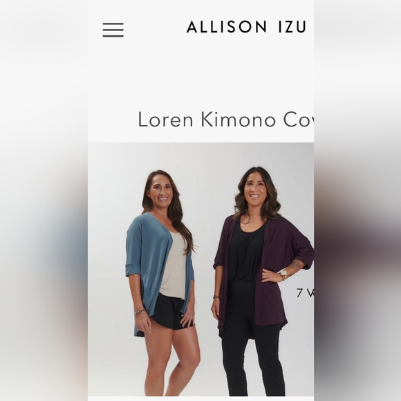 Allison Izu Loren Kimono Top, black/white stripe, size M/L - Picture 7 of 15